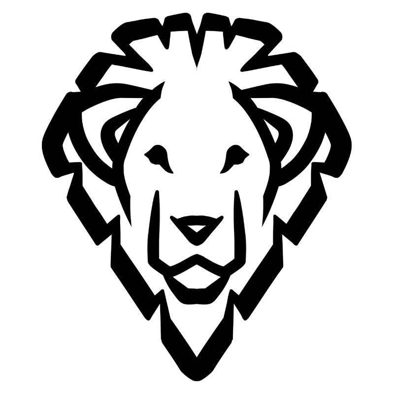 Löwenkopf Symbol schwarz