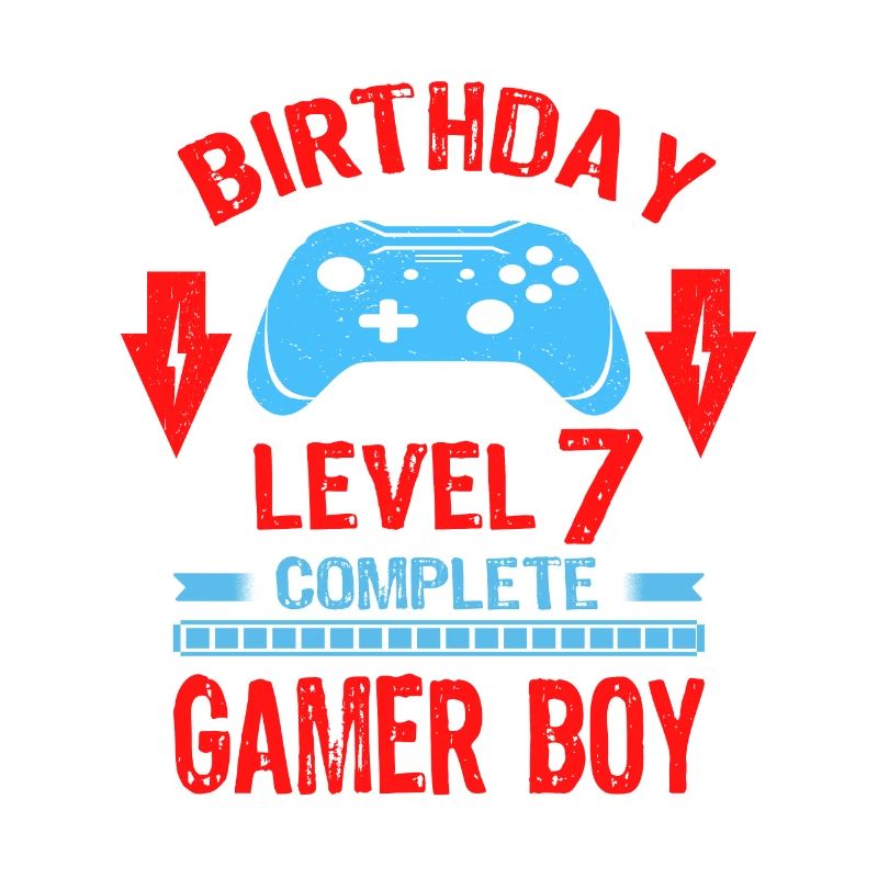 Seven 7yr BDay Son Boy Funny Gamer 7th 7 Year Old
