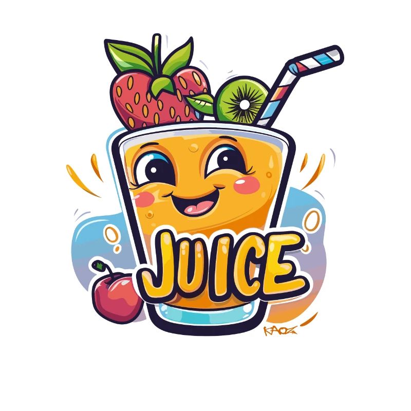 Chibi Kawaii Funny Fruit Juice