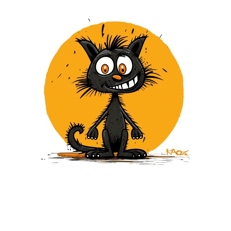 Chat de dessin animé drôle