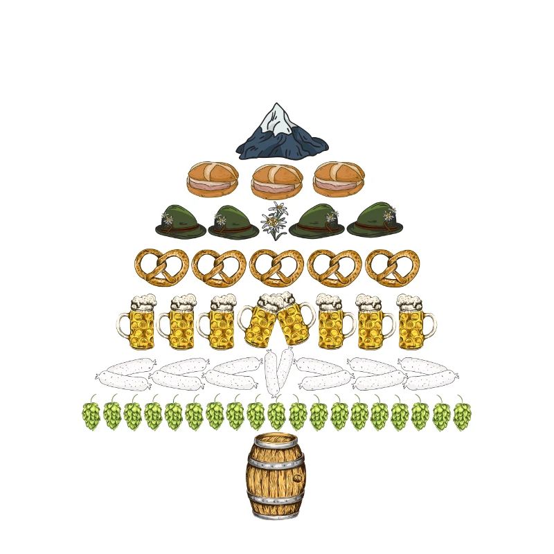 Bayrisch Weihnachtsbaum Leberkäs Weißwurst Servus