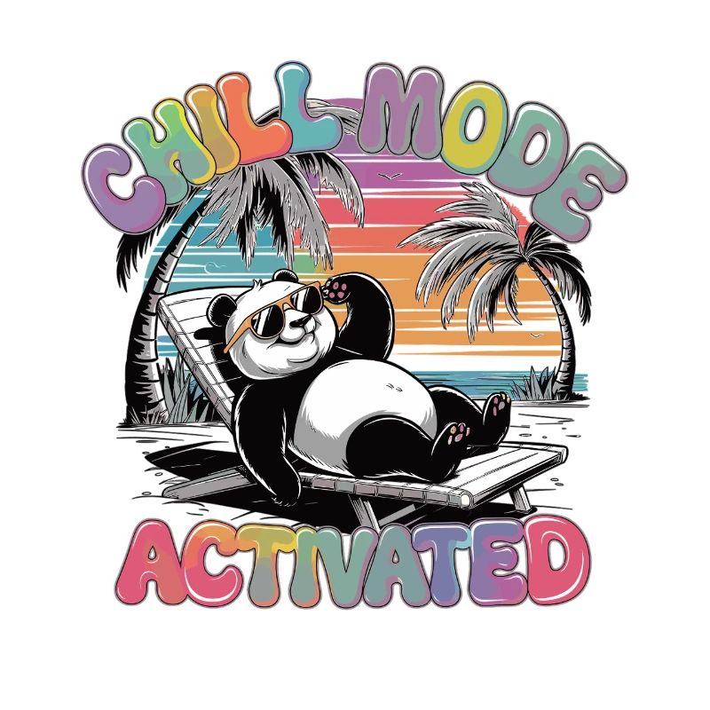 Panda effrayant en mode vacances