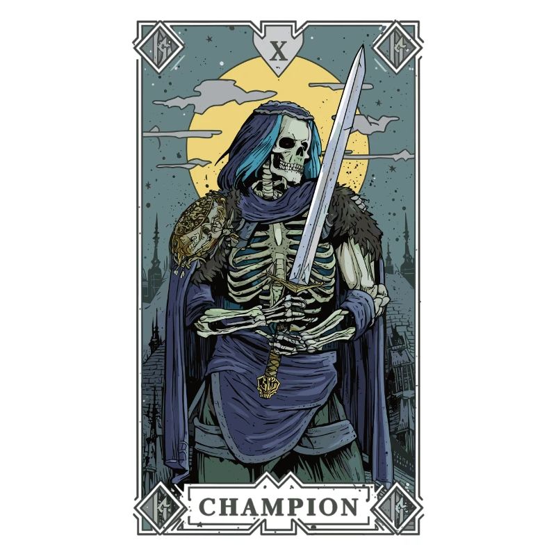 Champion de squelette dans le style du tarot