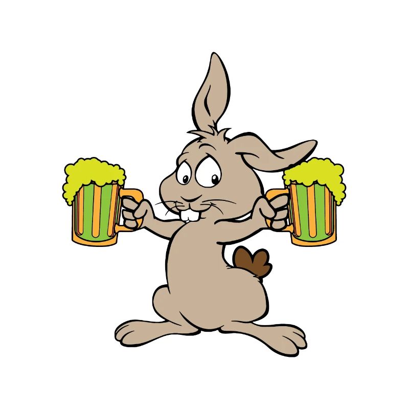 Le lapin apporte de la bière