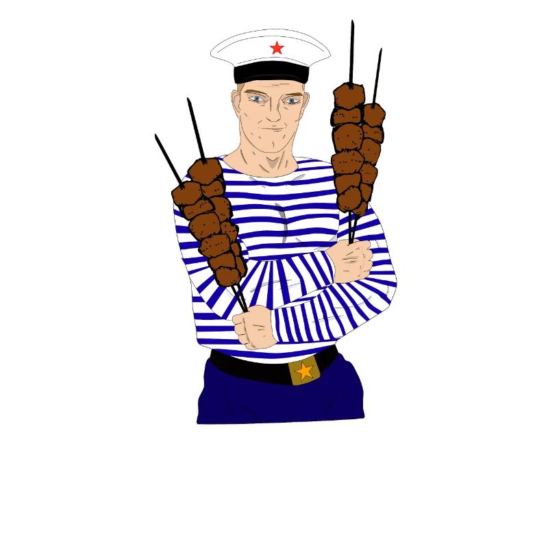 Shish kebab grilling BBQ gift comic Russian