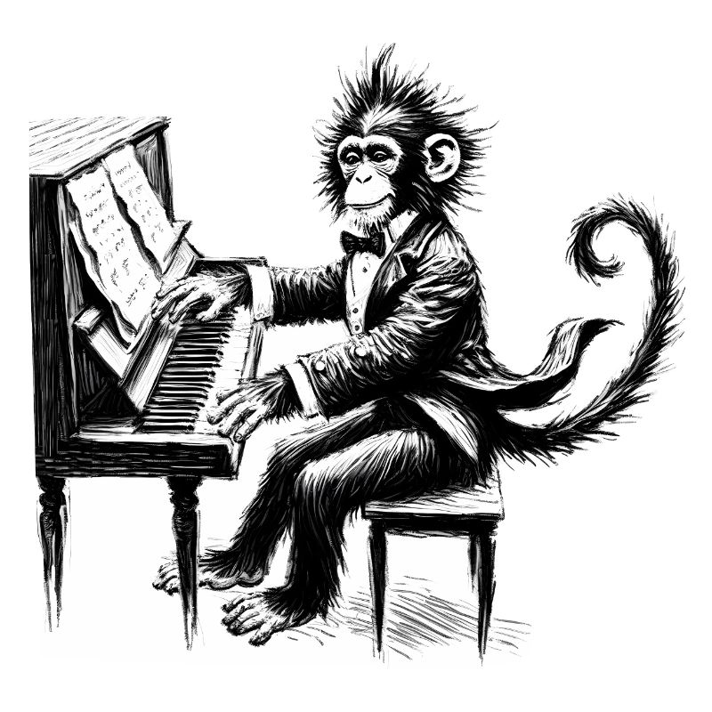 Piano Playing Monkey