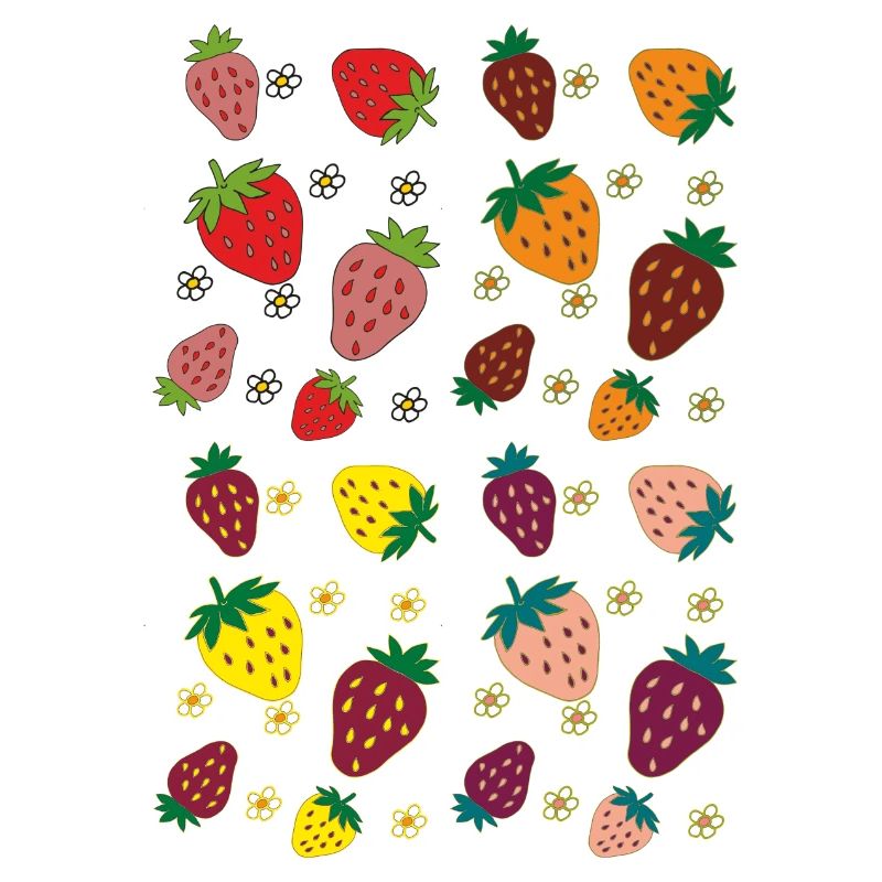 Fraises colorées