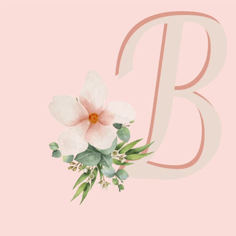 Lettre B avec fleur