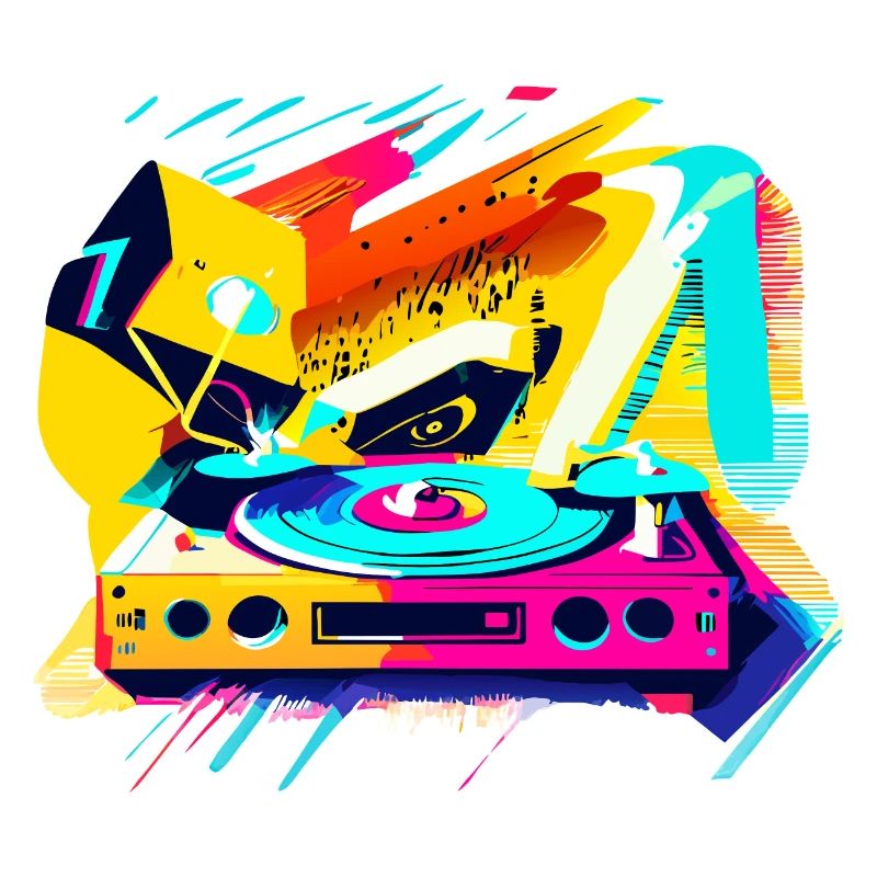 Graffiti style vinyl turntable