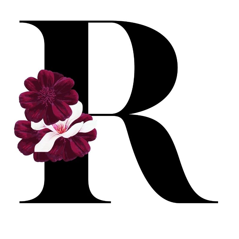 Buchstabe R blühende