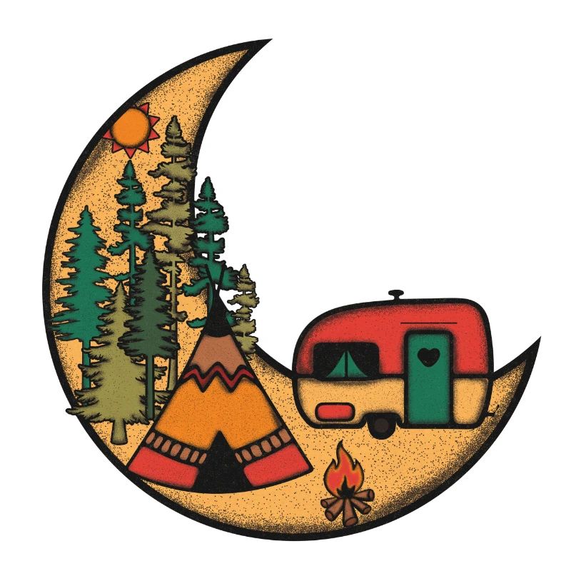 Retro Moon Camping