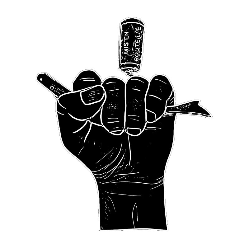 Black hand with corkscrew