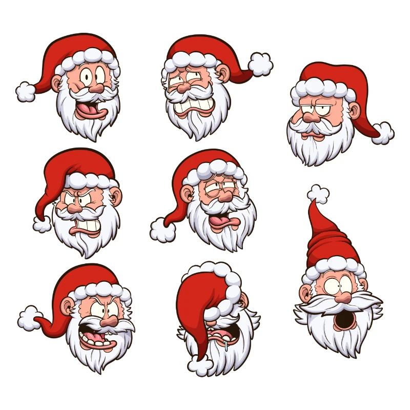Weihnachtsmann-Gesichter