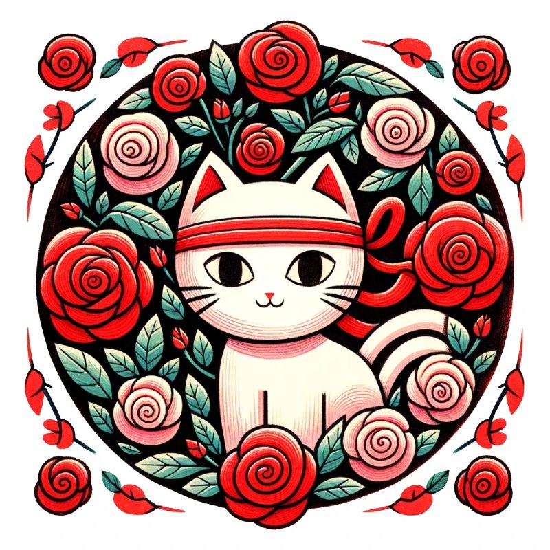 Rote Ninja-Katze