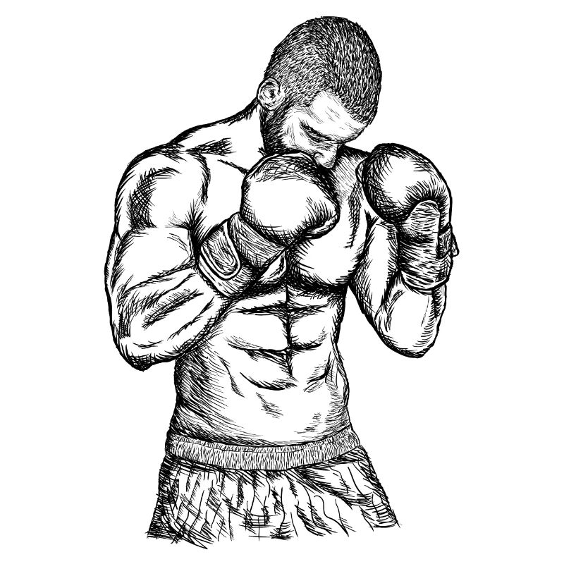 BOXER – | de chasse Impression noir et blanc