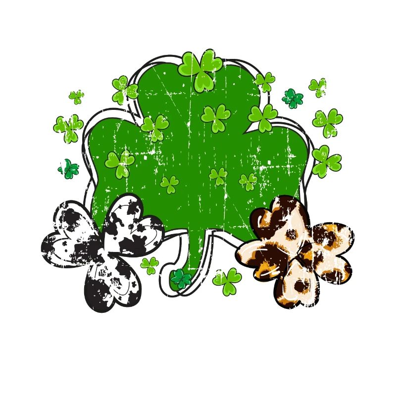 St Patrick’s day, Shamrock, Clover Distressed