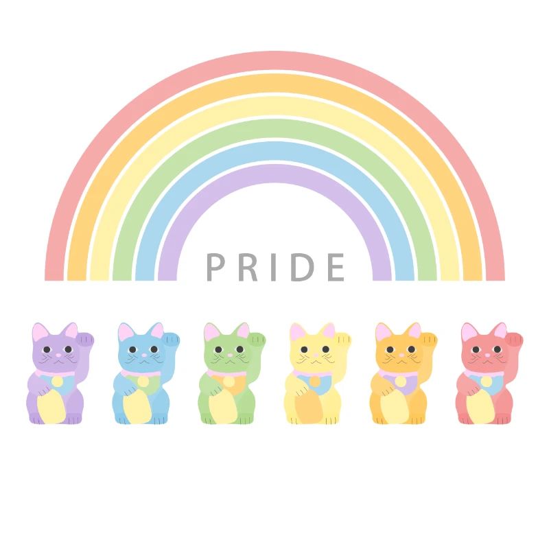 Winkekatze Regenbogen Pride Month