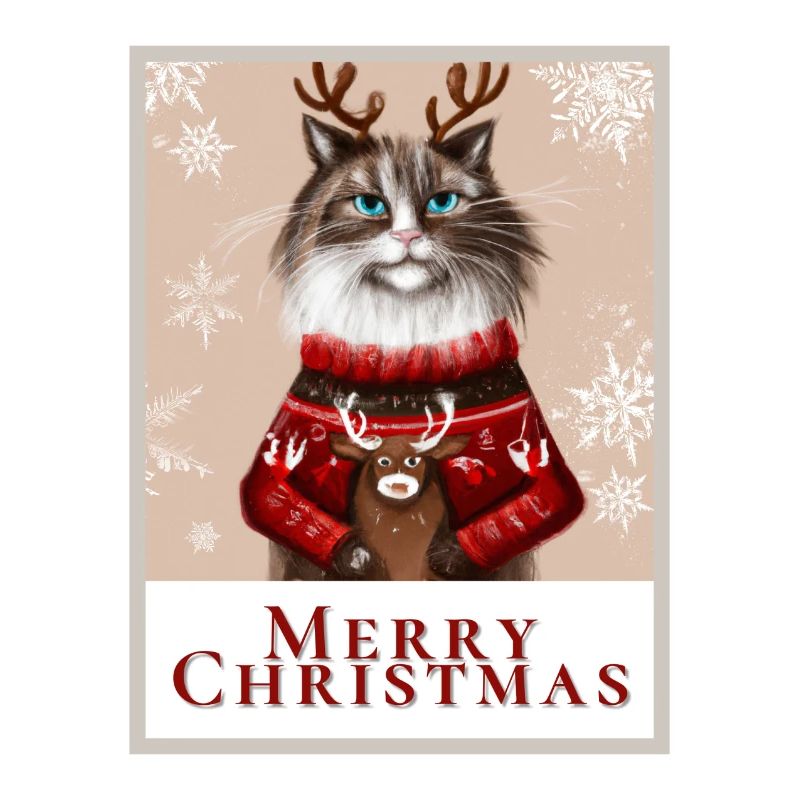 Chat sibérien de Noël