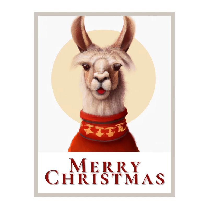 Image d’un lama mignon dans un pull de Noël