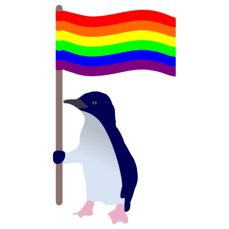 Pingouin avec le drapeau LGBT