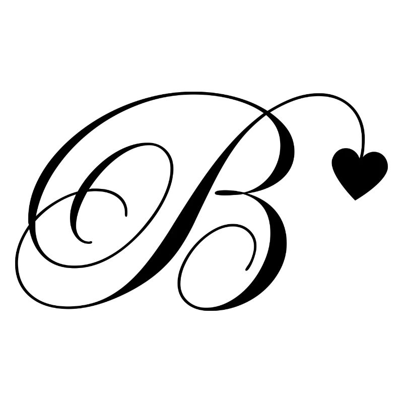 Buchstabe b Herz Kalligraphie