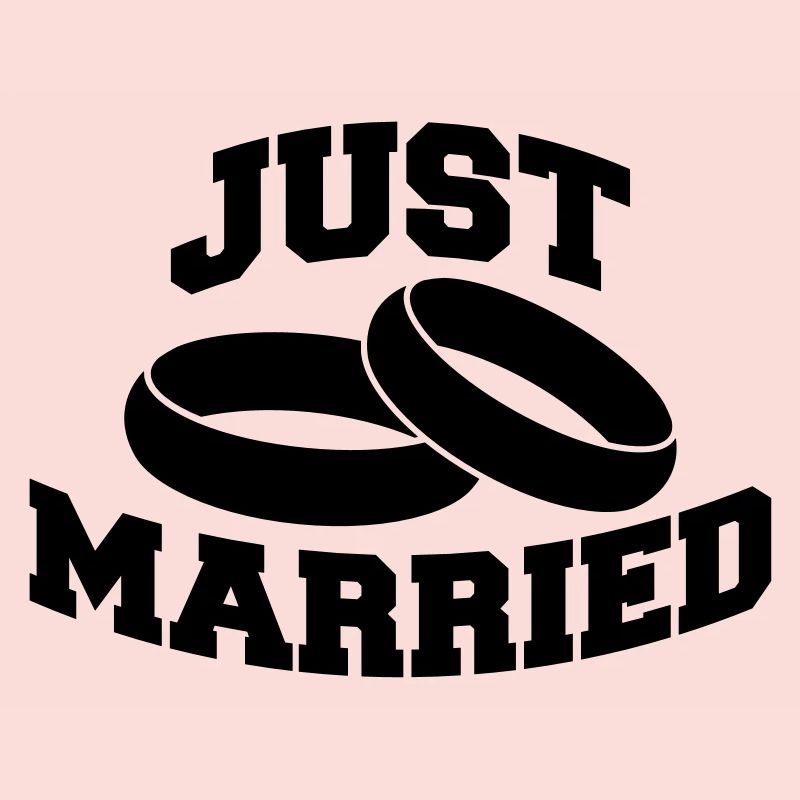 Just Married Rings Logo Design
