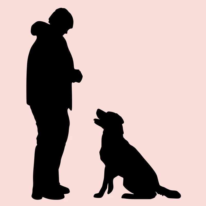 Hund sitzt vor
