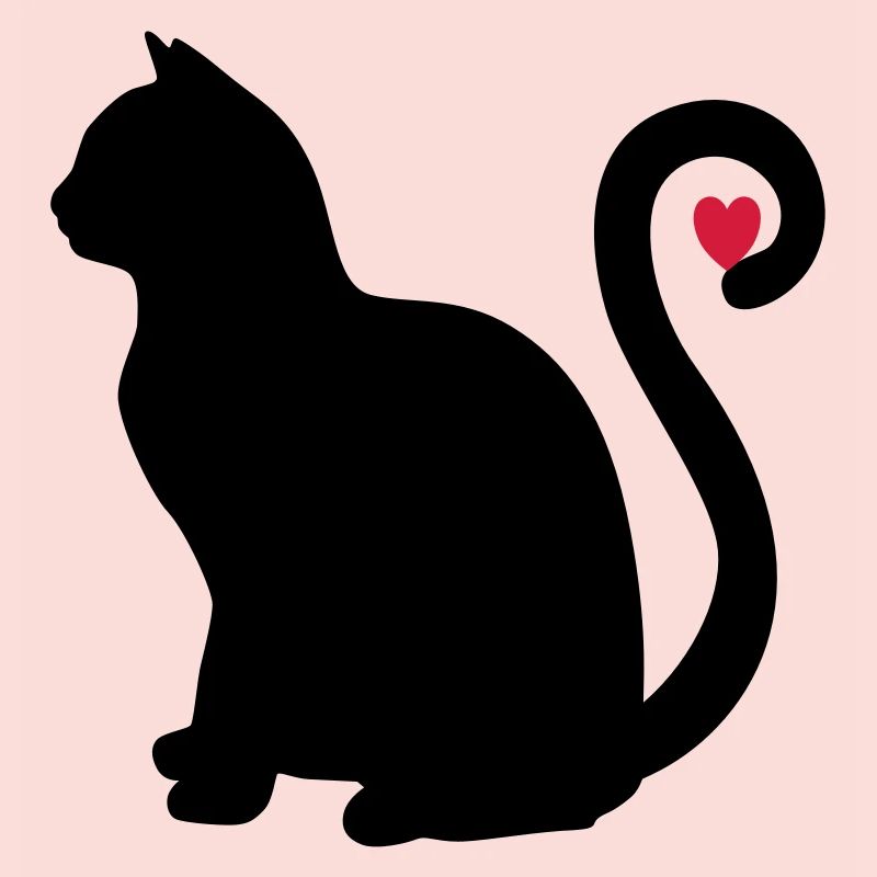 katze schwarz herz