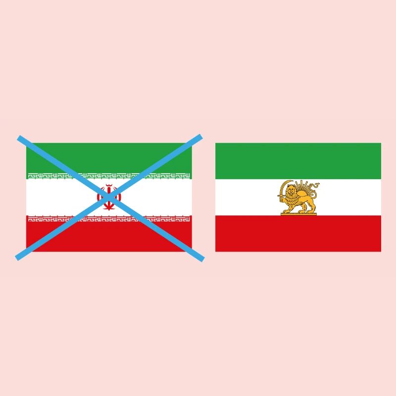 Smashed Iran flags