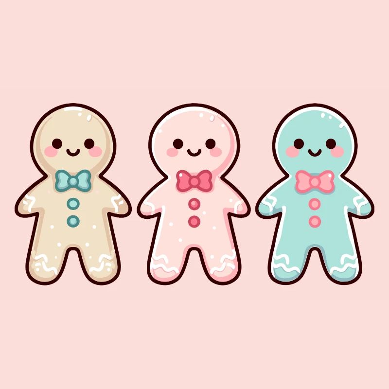 Kawaii Gingerbread Cookies Pattern