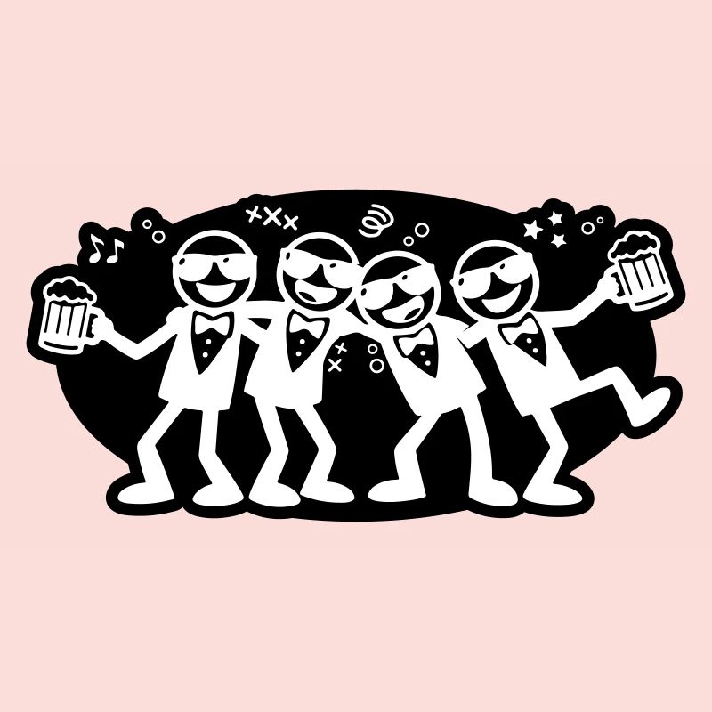 Bräutigam Freunde Gruppe Bier