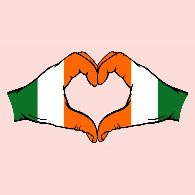 Cœur du drapeau de la Côte d’Ivoire d’Irlande