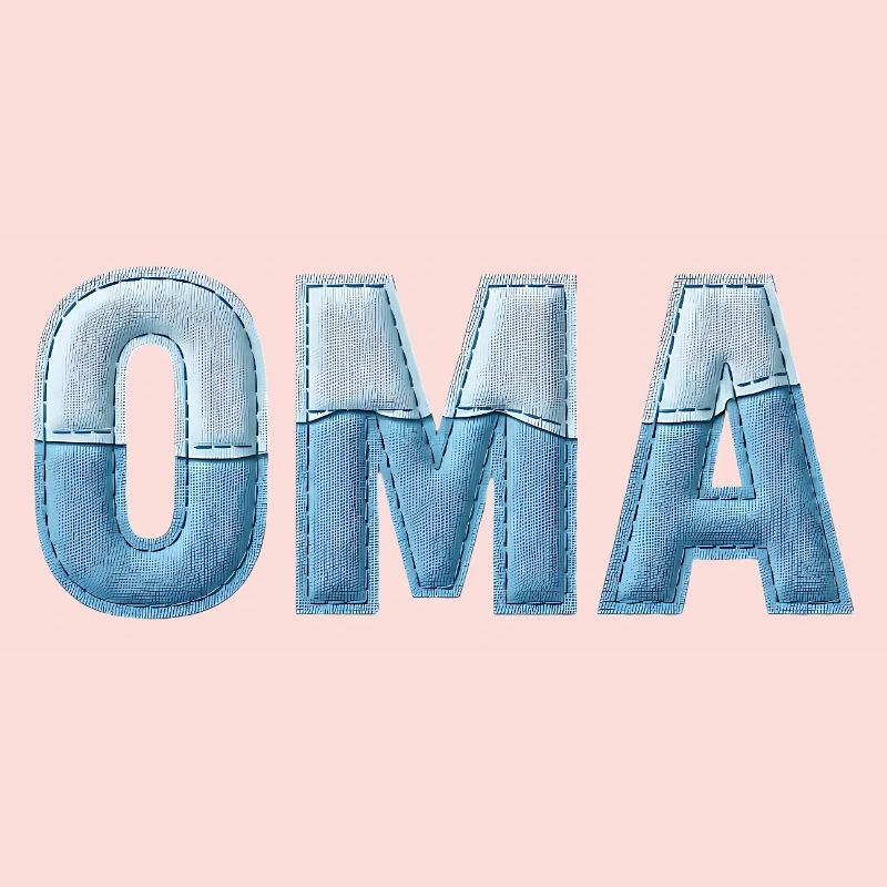 Oma Denim Schriftzug Patchwork Trend