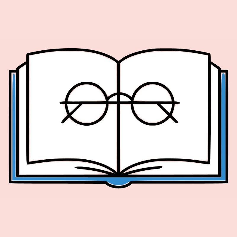 Offenes Buch Brille Schule