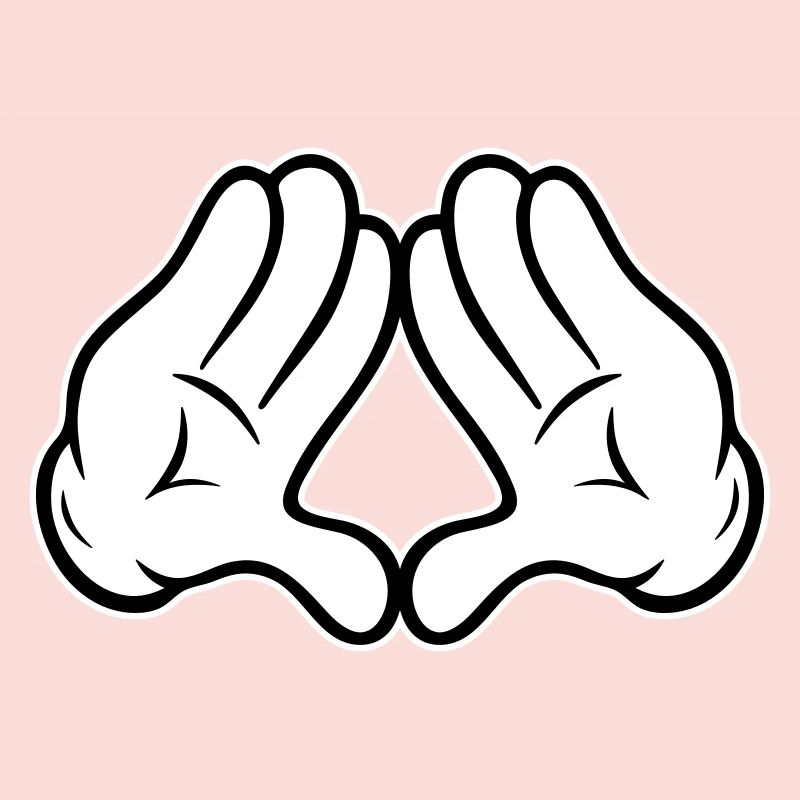 Hands Diamond Pyramid Triangle Rhombus Comic Style