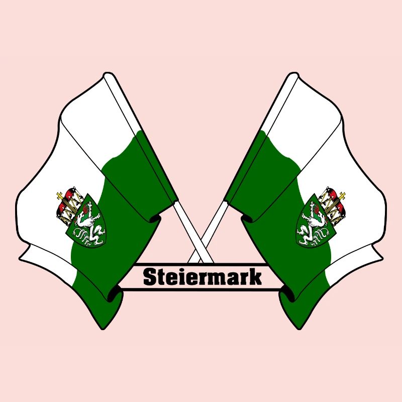 Steiermark-Flaggen mit Text