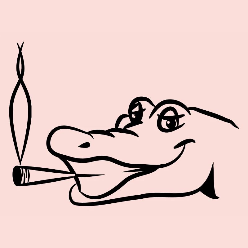 Krokodil witzig frech joint kiffen kopf
