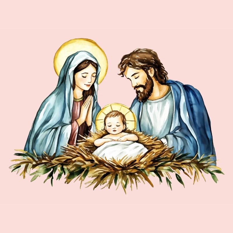 Weihnachtspullover Weihnachten an der Krippe Jesus