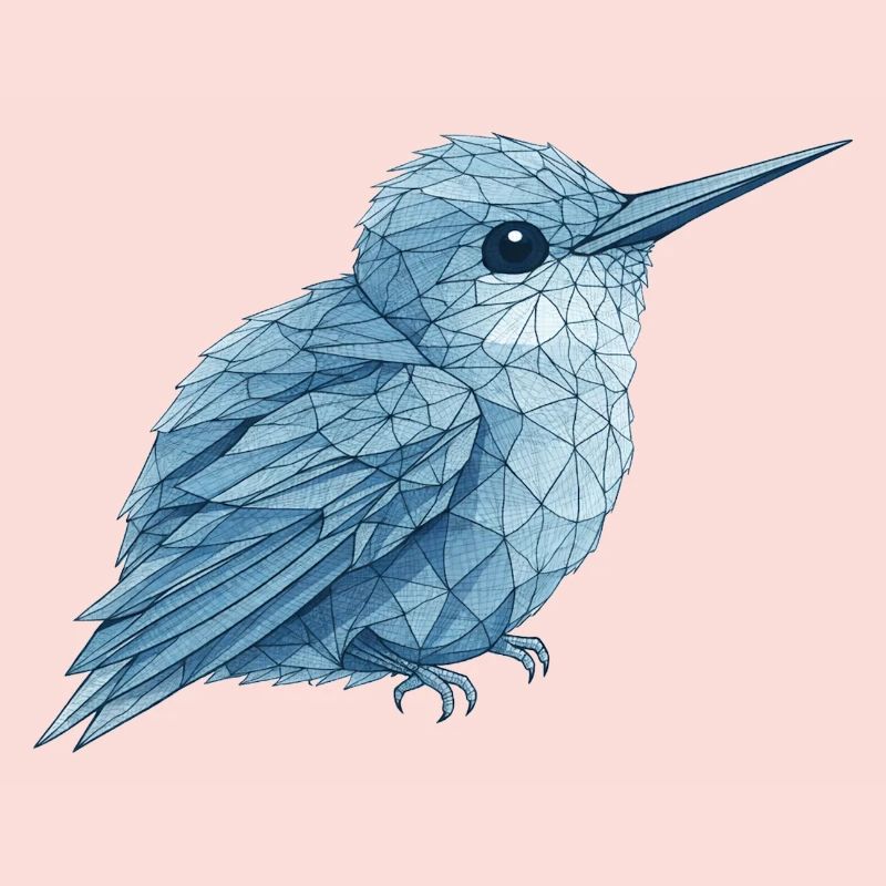 Geometrischer Blauvogel