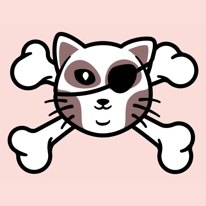 Pirate Kitten Skull Patch