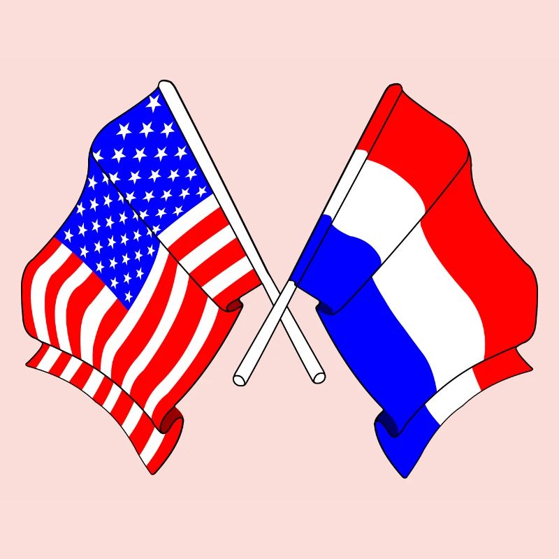Drapeau des États-Unis et drapeau des Pays-Bas