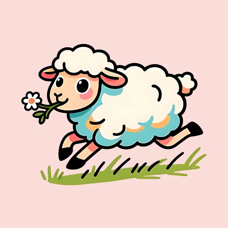 Lamb mutton in the meadow