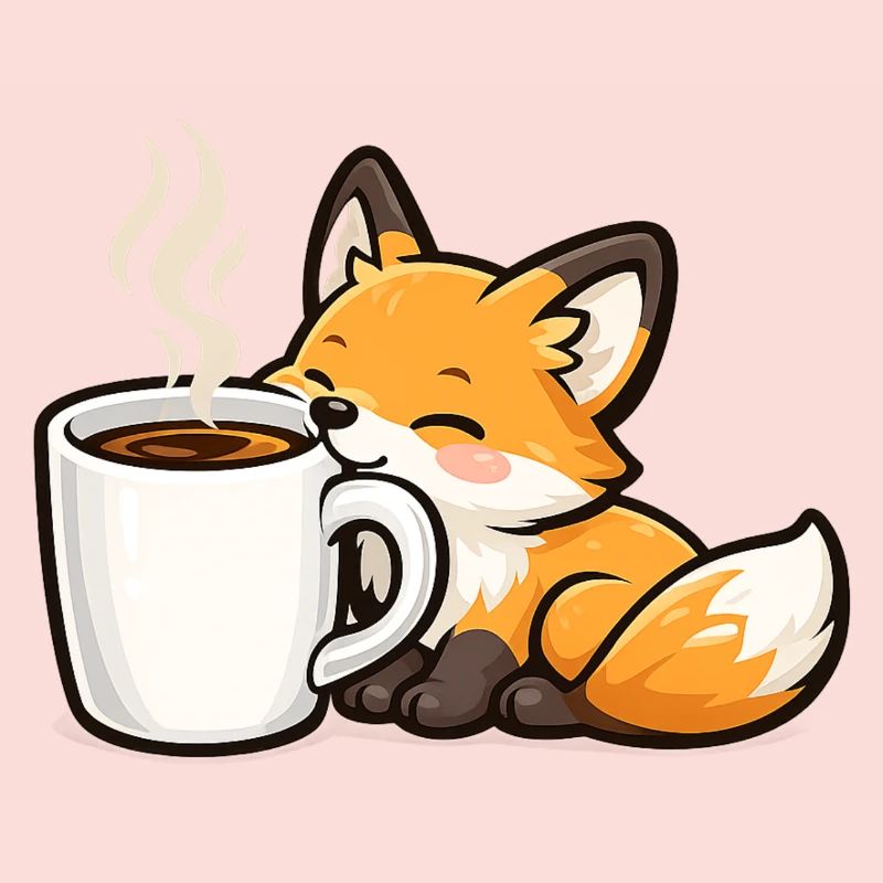 Kuschelfuchs mit Kaffee