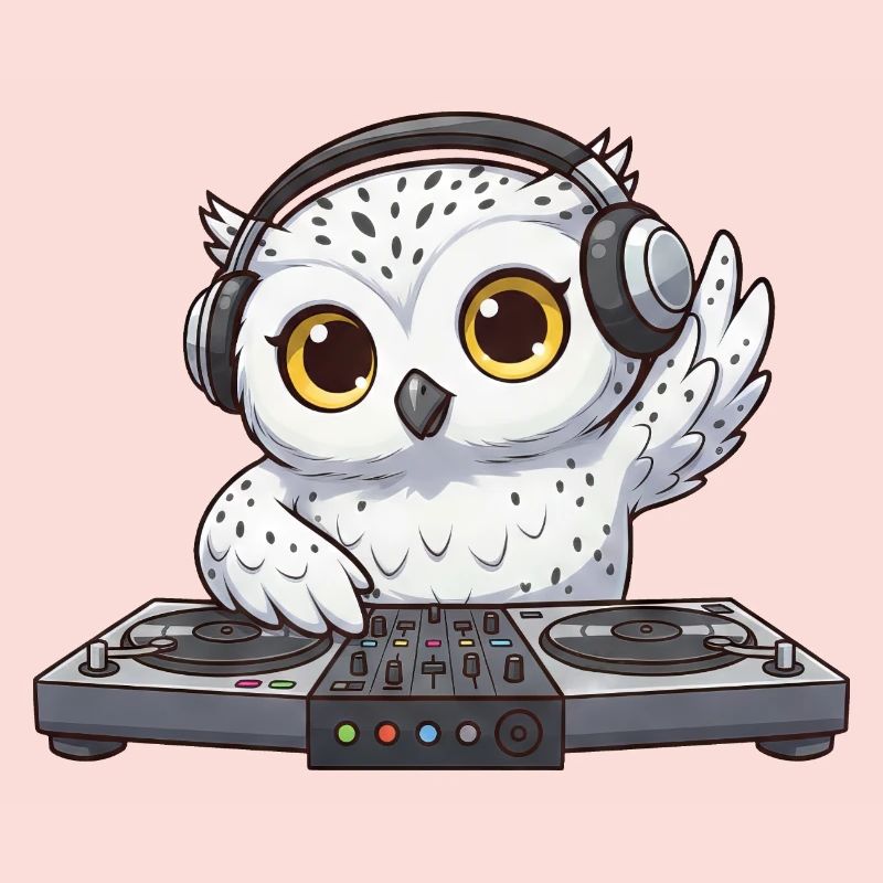 Eule DJ Tanzen Techno Disco elektronische Musik