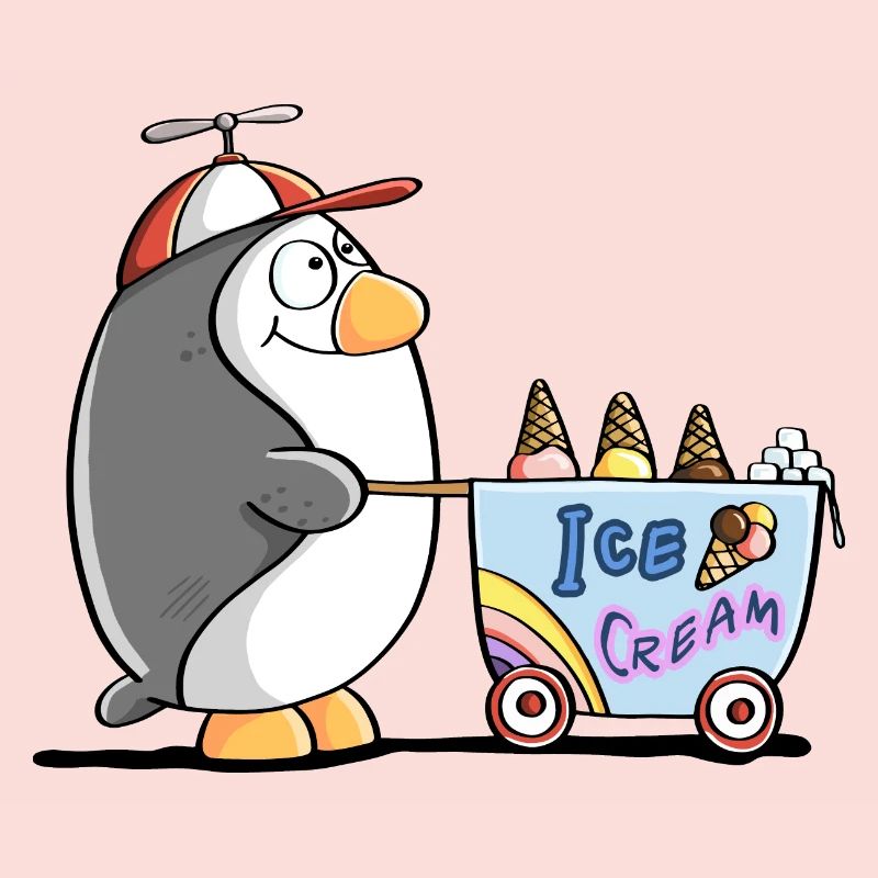 Pinguin Als Eisverkäufer - Eis