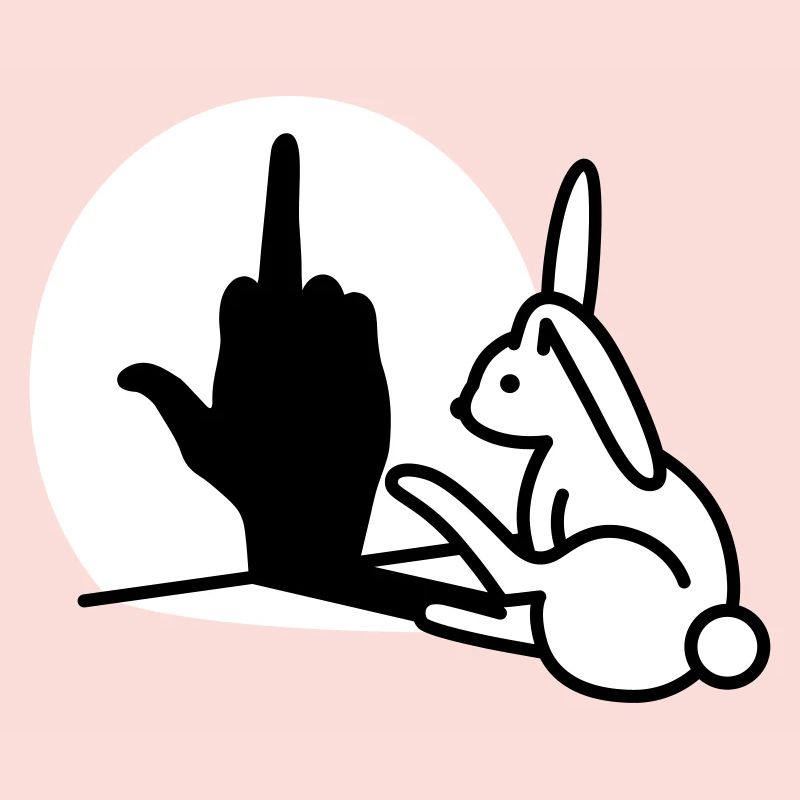 Rabbit Shadow Hand FUCK OFF Middle Finger Rabbit