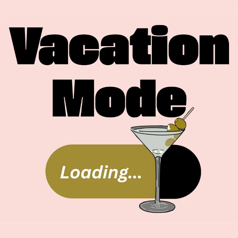 Vacation Mode On – Martini mit Ladebalken (dunkel)