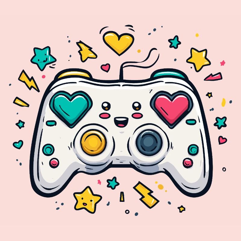 Conception de jeu Heart Controller Neon