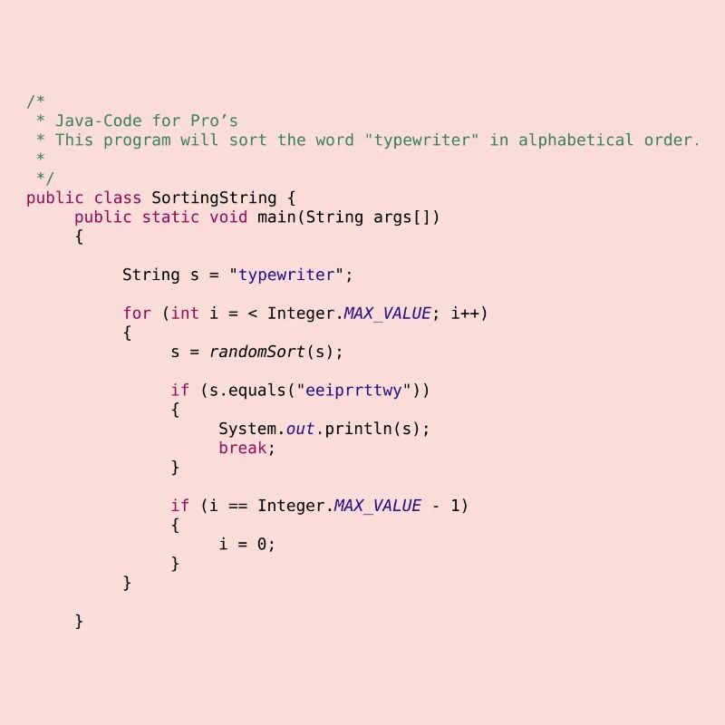 code Java drôle pour trier
