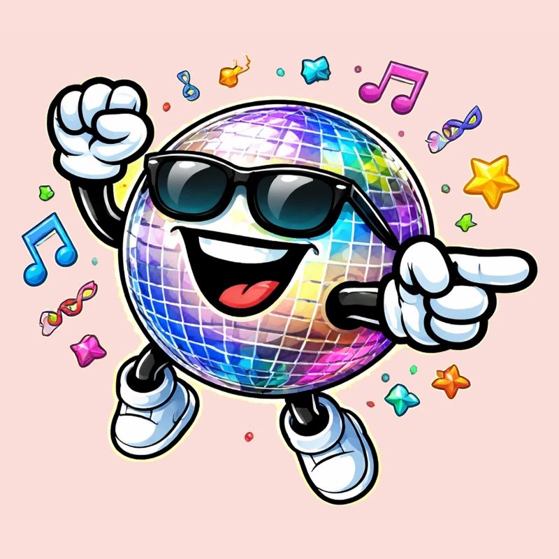 Rainbow Disco Ball Dance Party
